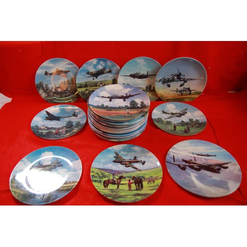 35 - A large selection of collector plates featuring military aircraft primarily WW2