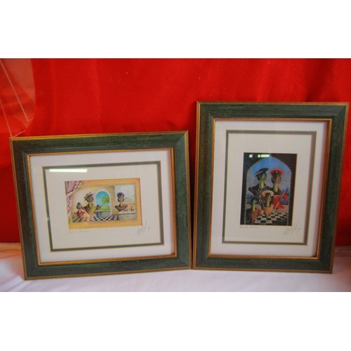 3 - A pair of unusual signed prints by the artist Christopher Hope King