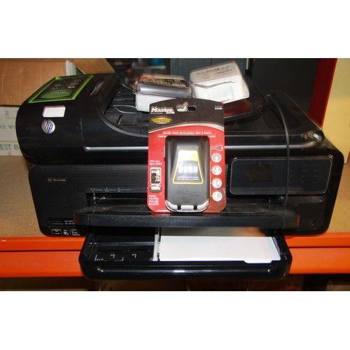 64 - An HP Officejet 7500A WiFi Colour Printer/Scanner in working order, plus a new Masterlock Key Safe