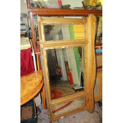 90 - A large gilt framed overmantle mirror of some age, possibly French