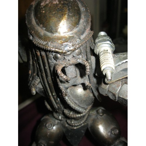 38 - A Predator figure made from engineering parts