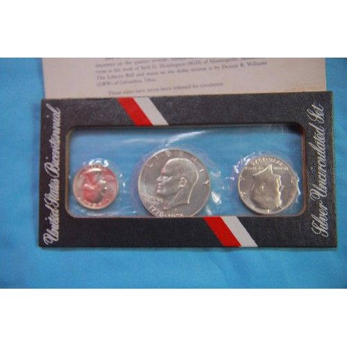 51 - A 1976 US BIcentennial Silver Uncirculated Set in original packaging plus a 1972 Bicentennial Commem... 