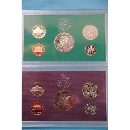 50 - 3 US Mint Proof Sets, 1985 in original cardboard slip case, 1992 and 1995 in plastic presentation ca... 