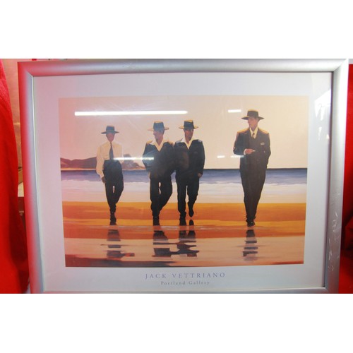 4 - 5 large framed and glazed Jack Vettriano Portrait Gallery prints all in good order