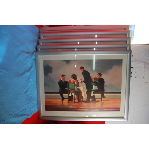 4 - 5 large framed and glazed Jack Vettriano Portrait Gallery prints all in good order