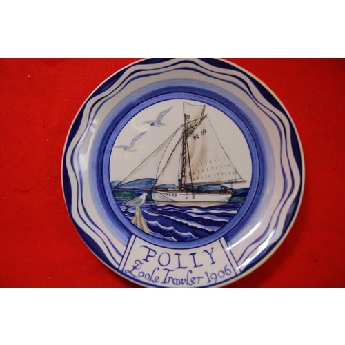 29 - 1980's Poole Pottery Plate Polly Trawler One from a series of four .