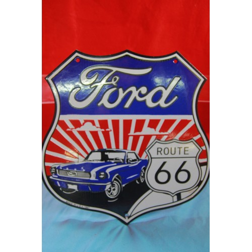 12B - Ford Route 66 retro-style enamel sign