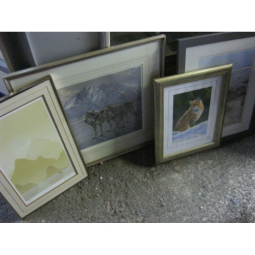 4A - 4 framed and glazed prints, one signed