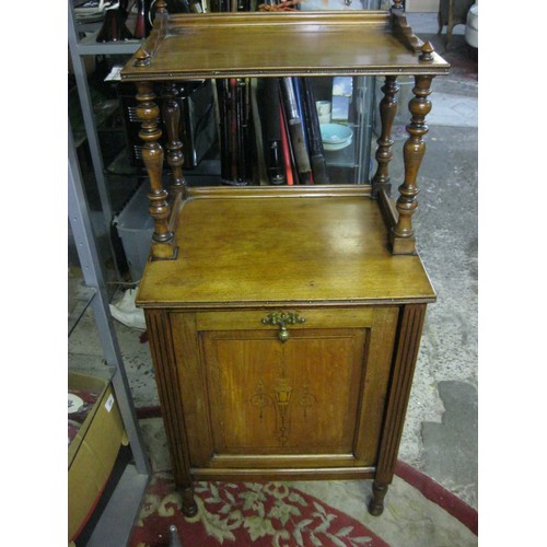 85 - A 'coal scuttle' table with original insert and coal shovel.
Approx 18 inches wide