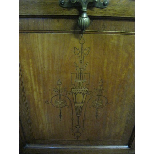 85 - A 'coal scuttle' table with original insert and coal shovel.
Approx 18 inches wide