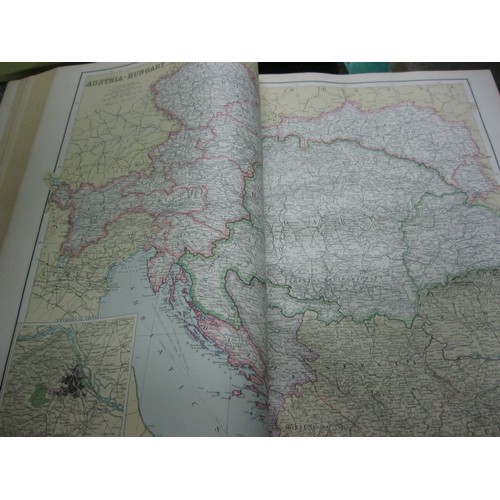 13 - A Philips General Atlas of the World, very large, published 1914, in very nice condition, leather co... 