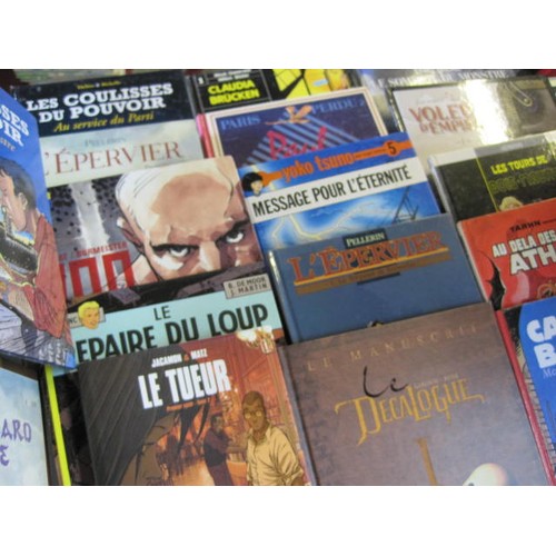 195 - A large selection (60+) of French hardback graphic novels/comics 'Bandes Dessinees' Graphic Novels, ... 