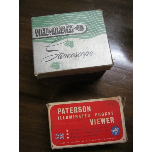 245 - A boxed Viewmaster Stereoscope with 5 picture discs featuring Switzerland plus a boxed Paterson Illu... 