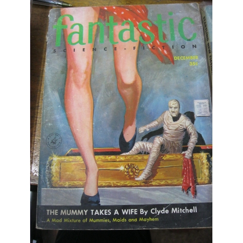 255 - 3 copies of Fantastic Science Fiction, February 1955, October & December 1956, cover price 35c, in g... 