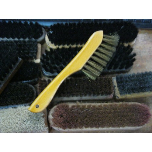 310 - A selection of vintage clothes and shoe brushes, all with wooden handles