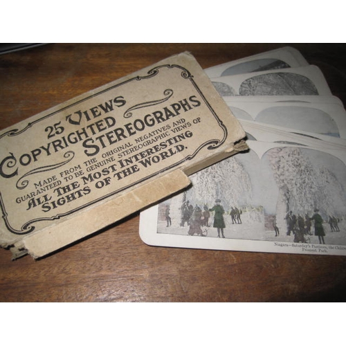 337 - A full set of 25 Stereograph Views of All the Most Interesting Sights of the World, Victorian, hand-... 