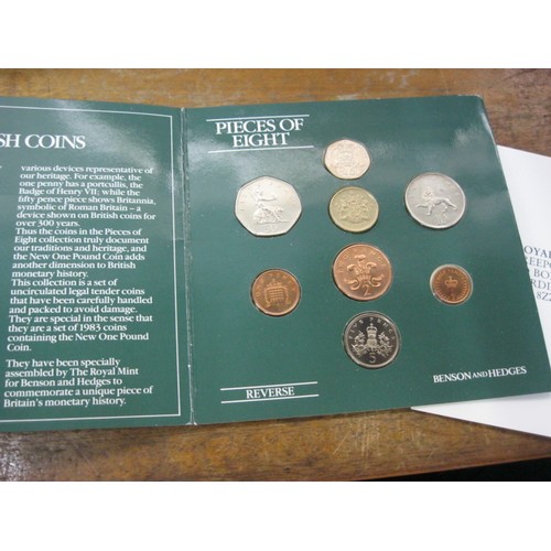 349 - A Benson & Hedges 'Pieces of Eight' UK Uncirculated Coin Collection 1983, complete, mark to folder c... 