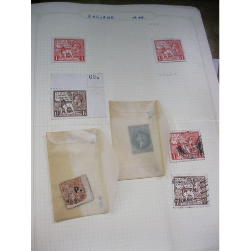 352 - A vintage stamp album plus a selection of first day covers, a Penny Red stamped 1857 envelope and ot... 