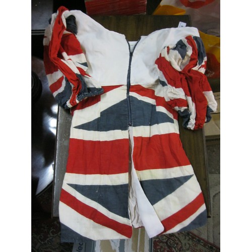 338 - An original 60s/early 70s Union Jack mini dress, rather small! Needs some work but a long way from b... 