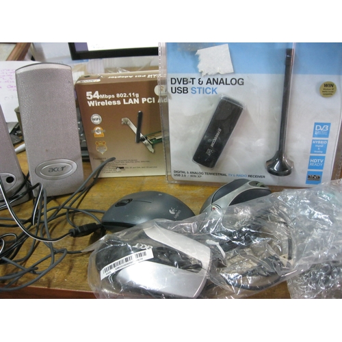 373 - 4 computer mice (1 Microsoft wireless with dongle, 1 Acer PS2, 1 Acer & 1 Logitech USB). an Addon PC... 