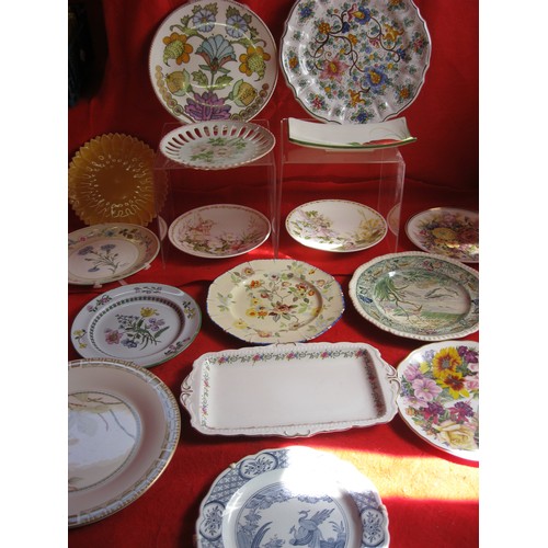 82 - A large selection of Plates by Various manufacturers including Spode, Crown Staffordshire , Royal Do... 