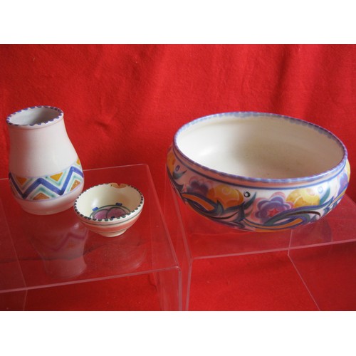 106 - Traditional Poole Pottery GO pattern bowl  7 inches along with an OR bowl 7 inches and a very early ... 