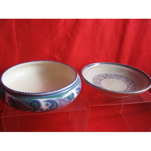 106 - Traditional Poole Pottery GO pattern bowl  7 inches along with an OR bowl 7 inches and a very early ... 