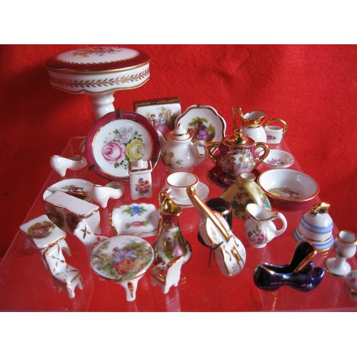 79 - A selection of mini items by Limoges as per pictures 
Approx 20 plus items including Dolls house fur... 