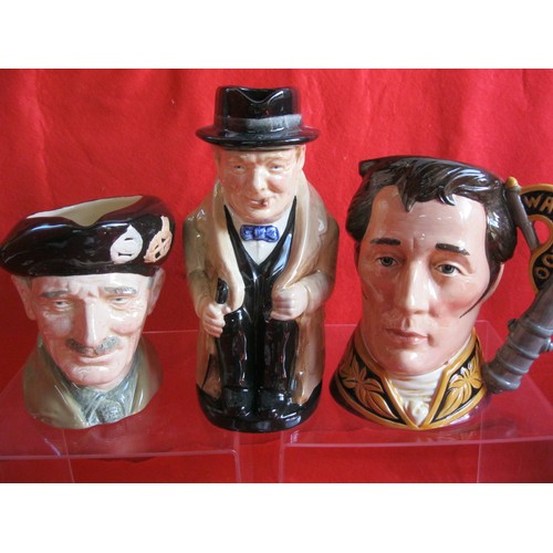 41 - 3 Royal Doulton Toby Character Jugs with a very British flavour comprising Winston Churchill, D6848 ... 