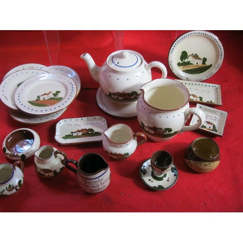 16 - A selection of assorted Mottoware including teapots Jugs plates etc