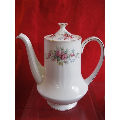 117 - A Coffee pot  Rambling rose pattern  by Royal standard pottery along with Limoges style sauce boat ,... 