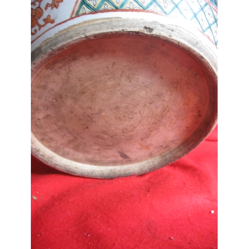 225 - A large Chinese famille verte fish bowl, on wheeled pot stand, believed to date to the 1920s or 1930... 