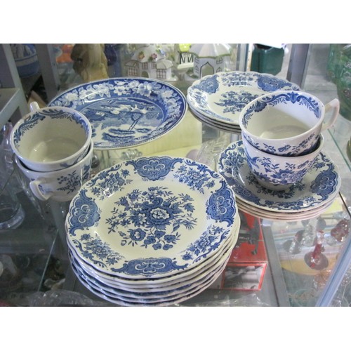 36 - An assortment of blue & white Staffordshire Pottery