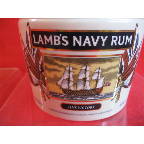 279 - A vintage ceramic 1970s/1980s Sealed HMS Victory Lamb's Navy Rum flagon and contents