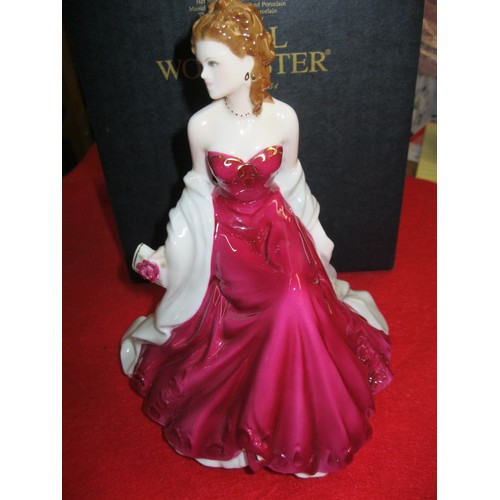 90 - A boxed Royal Worcester Ruby Wedding Anniversary figure in good order