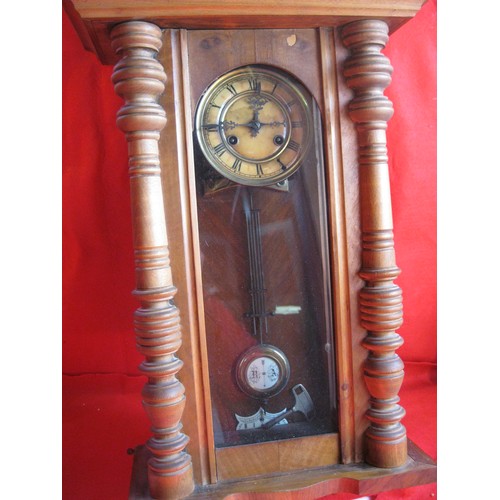 342 - A vintage Vienna Regulator style wall clock