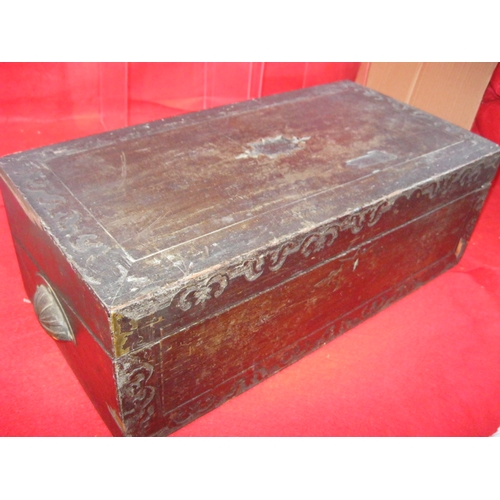 332 - A carved wooden box, presumably at one stage a writing box, no internal fittings