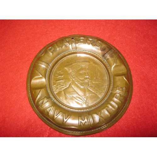 278 - Vintage 'Players Navy Mixture' brass ashtray