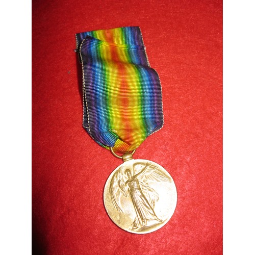 190 - A WW1 Victory Medal inscribed to 28617 Pte F R Damen, KSLI (King's Shropshire Light Infantry), with ... 