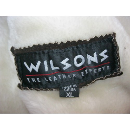 93 - A vintage Wilsons sheepskin car coat size XL