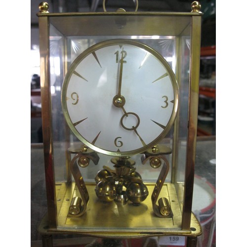 350 - A West German made skeleton/anniversary clock, a/f