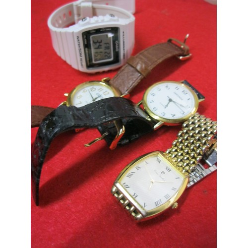 352 - 4 gentleman's watches including a vintage casio digital watch in white (working) and 3 others includ... 