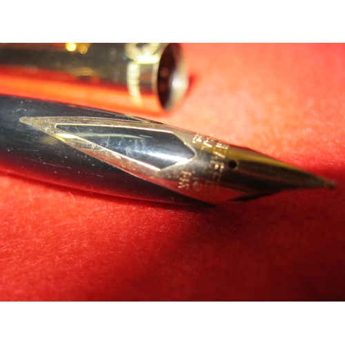 138 - A Shaeffer Targa 1020 Imperial Brass Fountain Pen, boxed, 14k gold had set inlaid nib, beautiful con... 