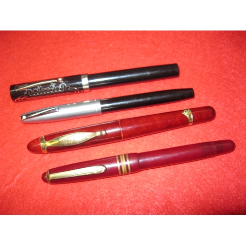 159 - A selection of 4 fountain pens comprising: a Hema 56 with 14ct gold nib; a Creeks n Creeks fountain ... 