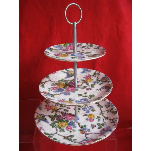 91 - Clarice Cliff Design  3-tier cake stand