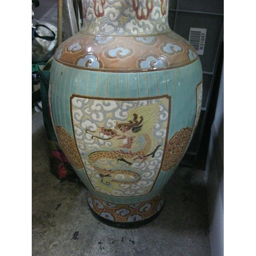 51 - A very large (approx 3' tall) Oriental vase