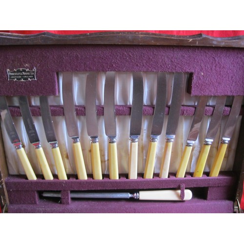 23 - A vintage canteen of cutlery by Priestly & Moore, Sheffield. Appears complete.