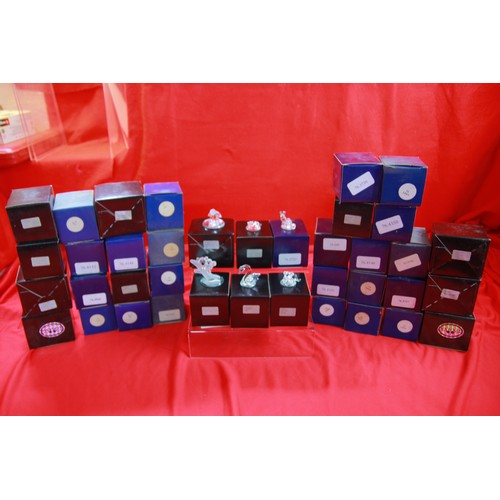 45 - A selection of 60 boxed Mayfair Crystal figures in boxes, mainly animals, all in excellent condition... 