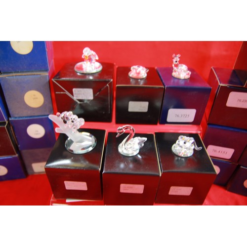 45 - A selection of 60 boxed Mayfair Crystal figures in boxes, mainly animals, all in excellent condition... 