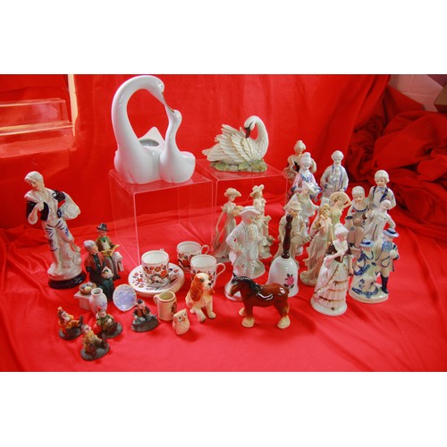 58 - A large assortment of vintage china and porcelain figures